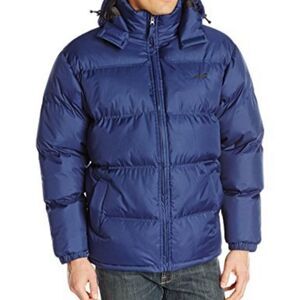 Avia Men's Blue Puffer Jacket L‎ with Removable Hood Casual Mid-Length